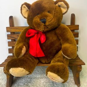 Boys & Girls Club 2015 Bon-Ton Teddy Bear Red Bow 14" Stuffed Plush Collectible